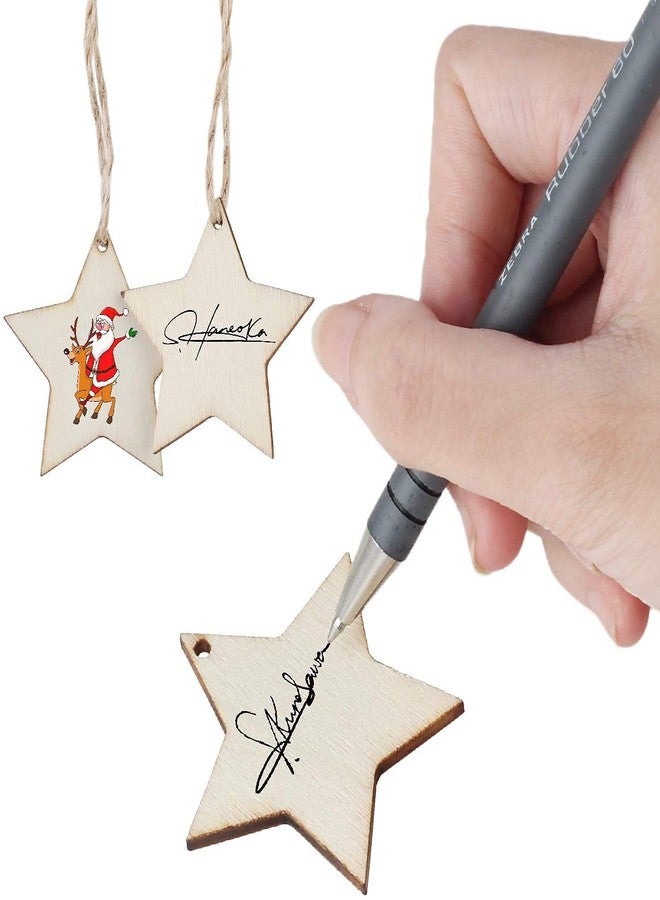 ROOT KRAFT [50pcs]-[ 5cmx5cm]-Star Wooden Pine MDF Cutouts Unfinished Tags for Key Chain,Slices Crafts,Xmas Holiday Hanging Decorations,Painting Wood Craft,MDF Plains,Resin Art Work - Image 5